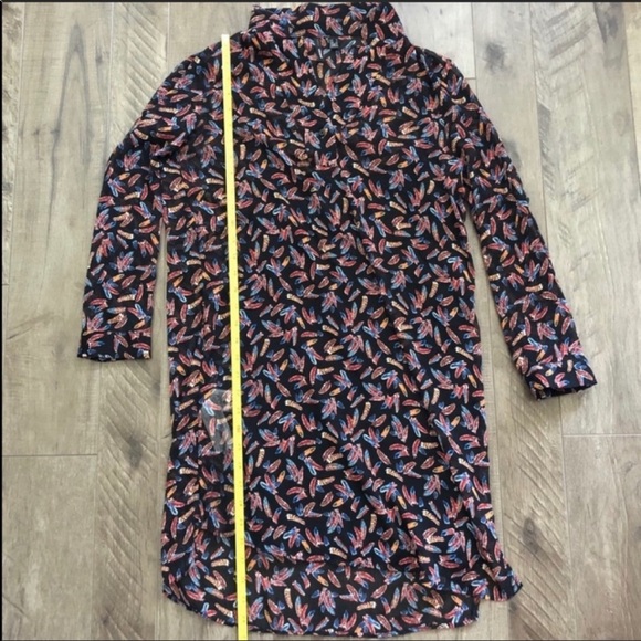 EUC Mango Casual Feather Print Dress & Slip Size 4 - Picture 4 of 14